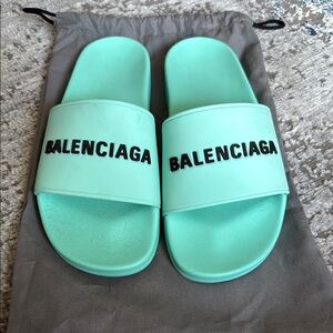 Balenciaga Mint Green Slides